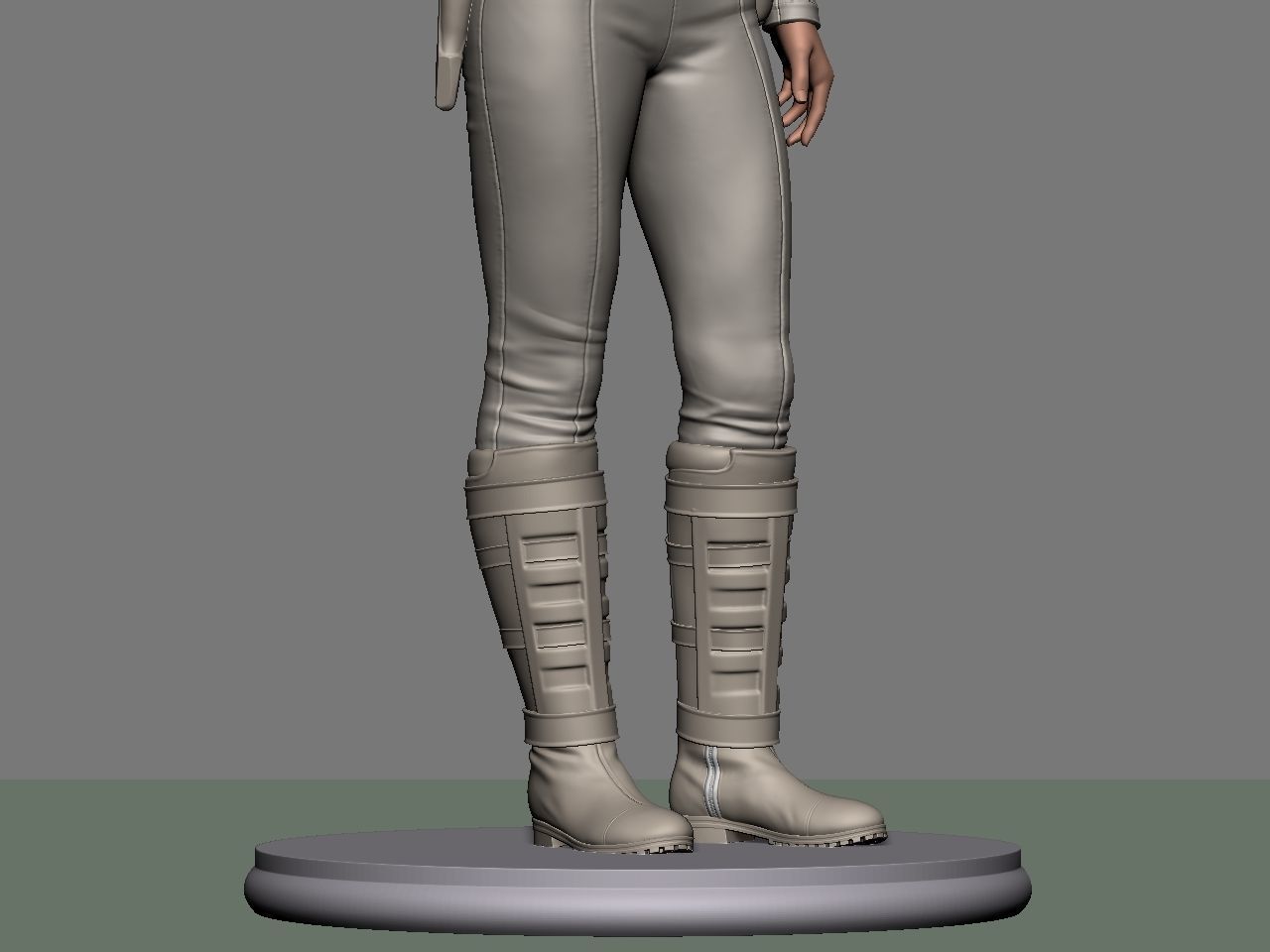 Padme star wars character holding gun 3D print model_36