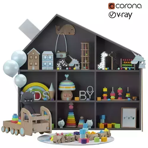 beares and toy shelves 