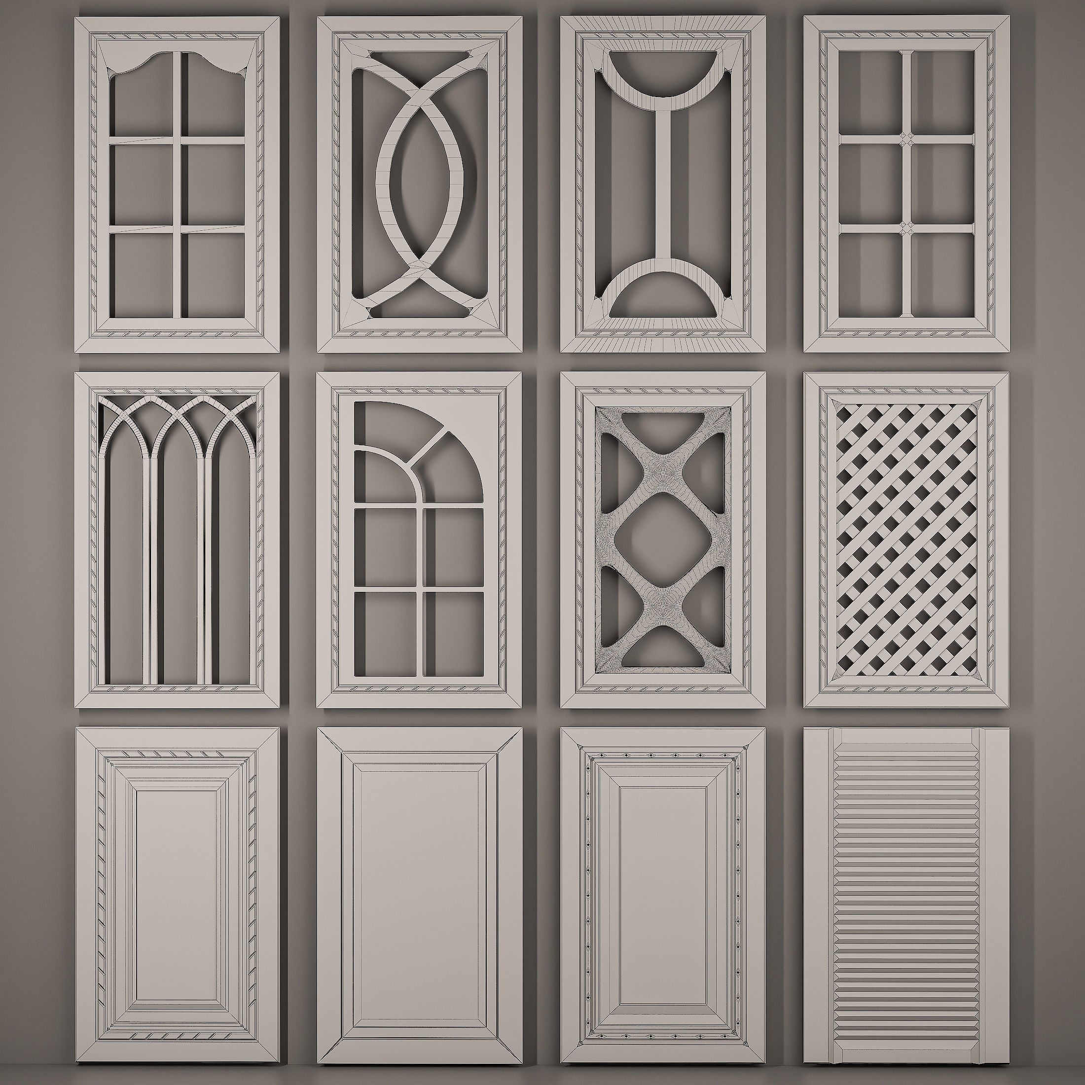 cabinet door set 01 3D model_1