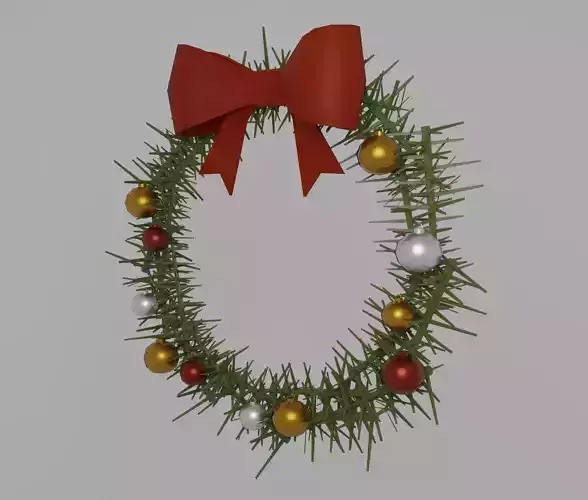 Christmas wreath Low-poly 3D model