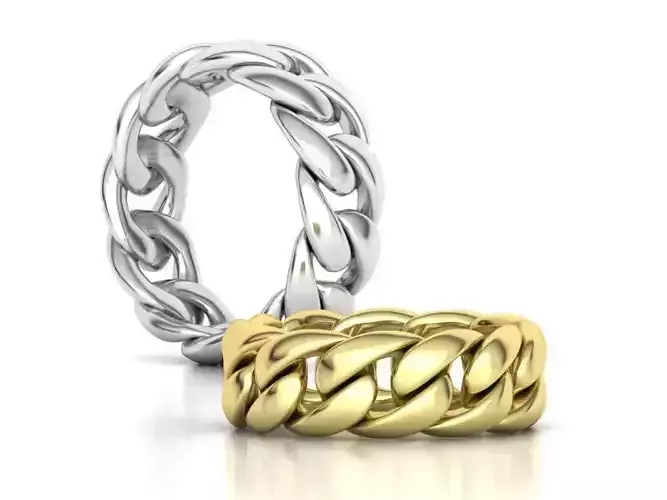 New Cuban Link Chain Ring Miami Ring  5US 6US 7US 8US 3D print model