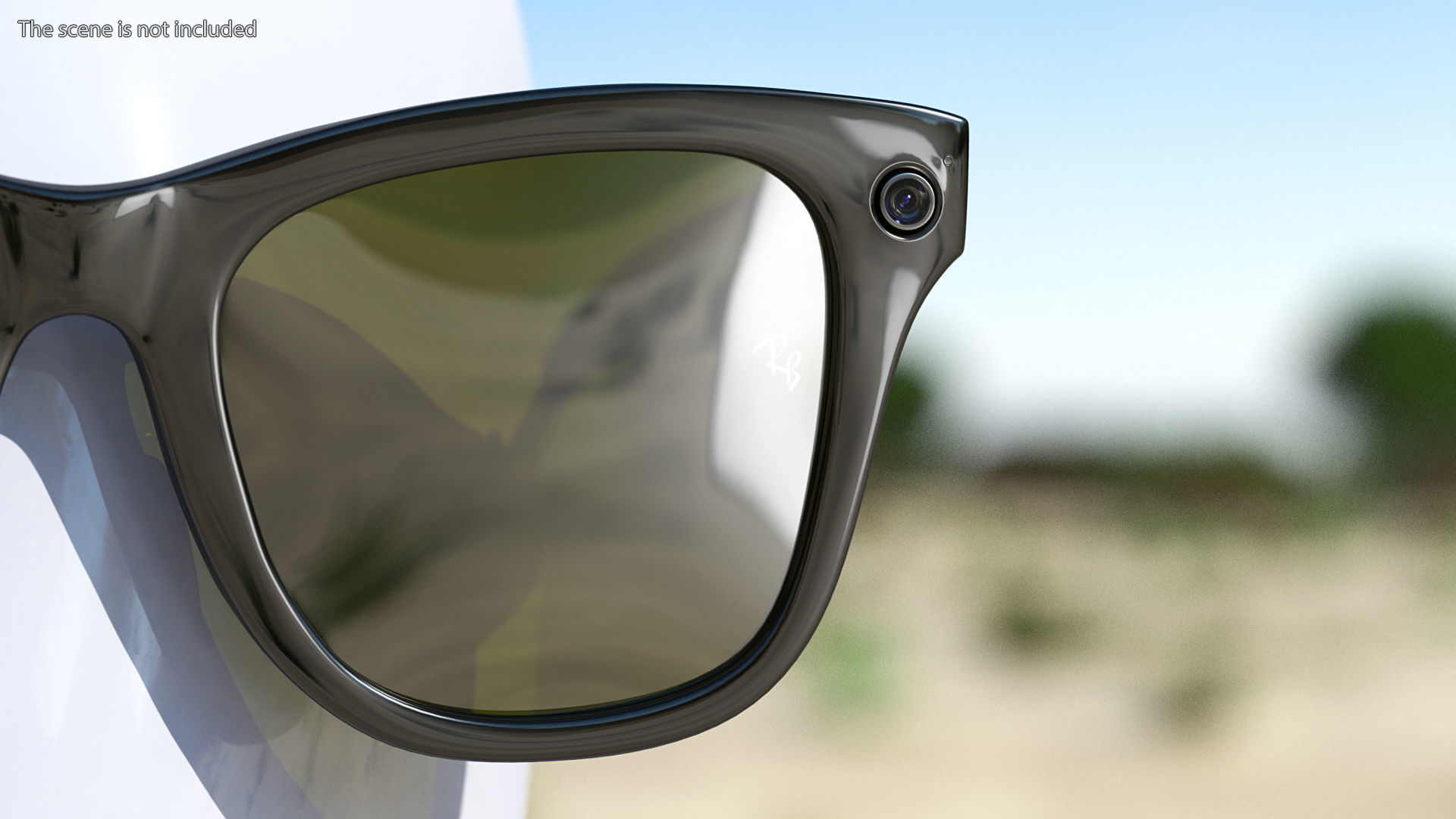 Black Ray Ban Stories Wayfarer Smart Glasses Green Solid 3D model_3