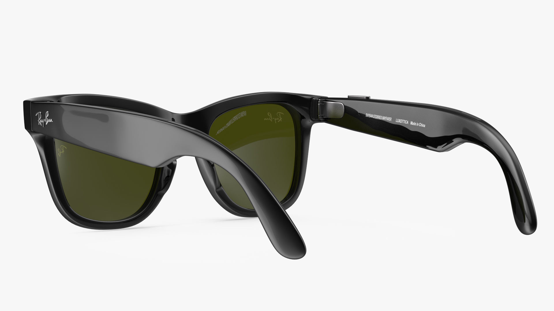 Black Ray Ban Stories Wayfarer Smart Glasses Green Solid 3D model_9