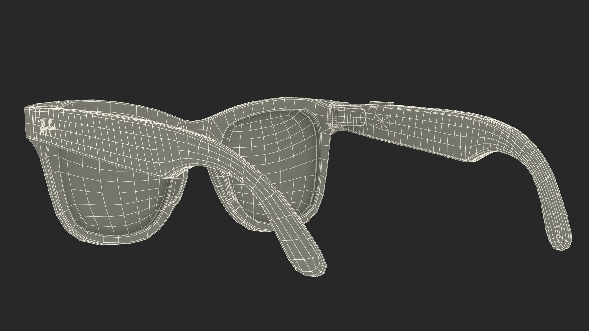 Black Ray Ban Stories Wayfarer Smart Glasses Green Solid 3D model_24