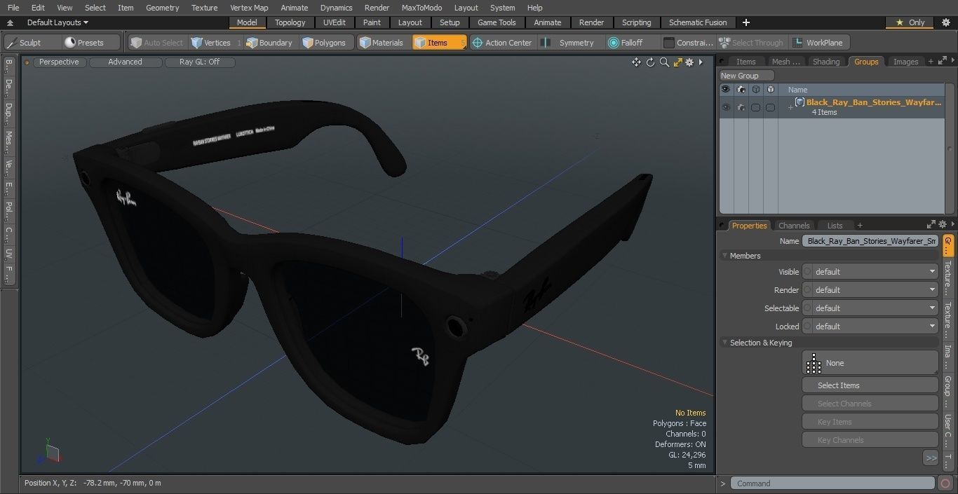 Black Ray Ban Stories Wayfarer Smart Glasses Green Solid 3D model_31