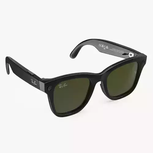 Black Ray Ban Stories Wayfarer Smart Glasses Green Solid 3D model