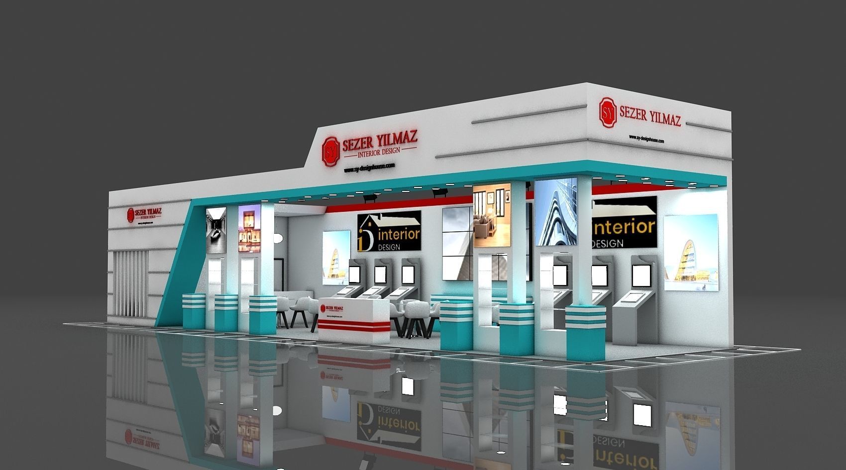 Booth Exhibition Stand Stall 19X5m Height 366 cm 2 Side Open 3D model_1