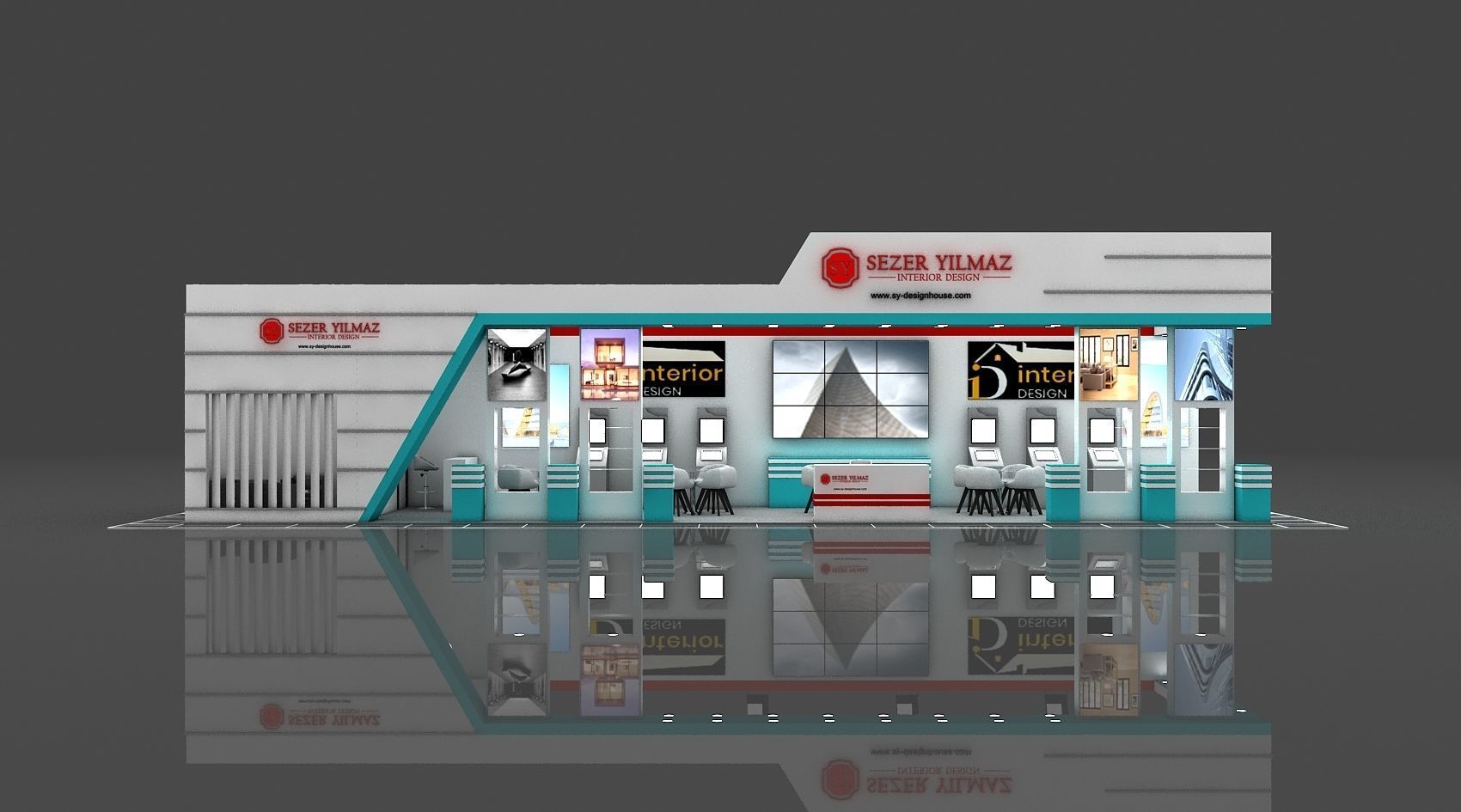Booth Exhibition Stand Stall 19X5m Height 366 cm 2 Side Open 3D model_2