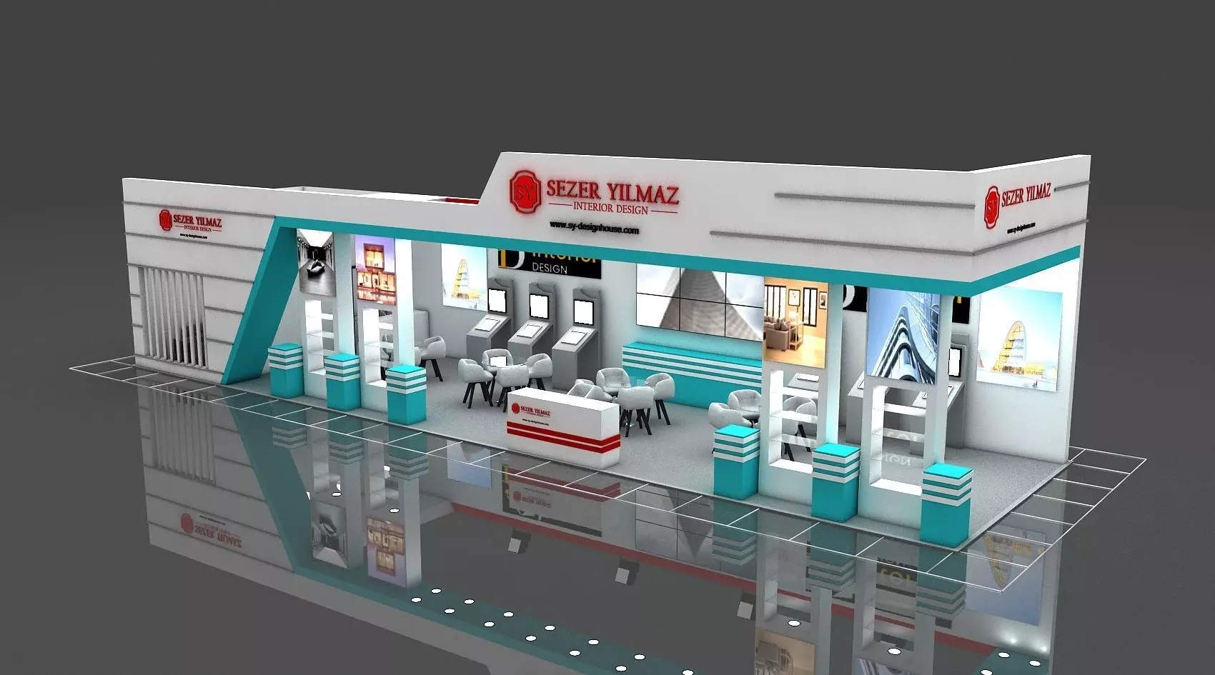 Booth Exhibition Stand Stall 19X5m Height 366 cm 2 Side Open 3D model_0