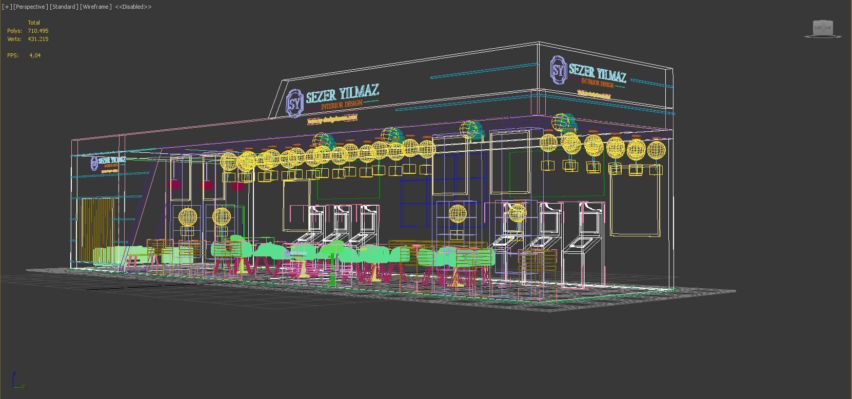 Booth Exhibition Stand Stall 19X5m Height 366 cm 2 Side Open 3D model_4