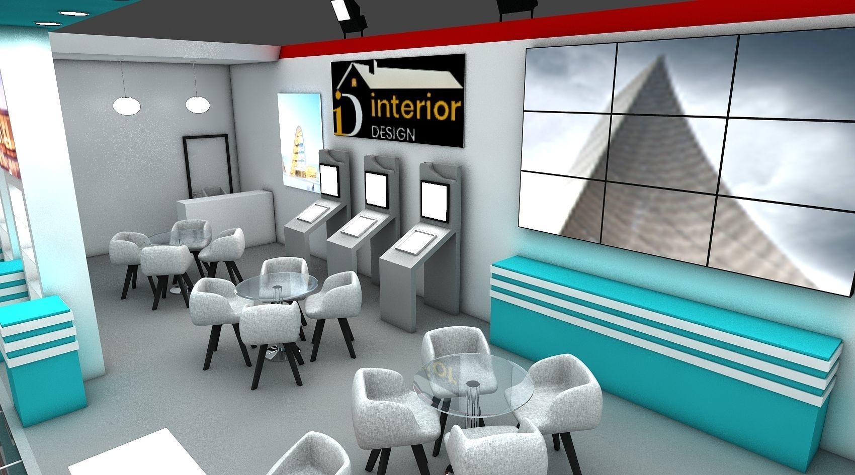 Booth Exhibition Stand Stall 19X5m Height 366 cm 2 Side Open 3D model_3