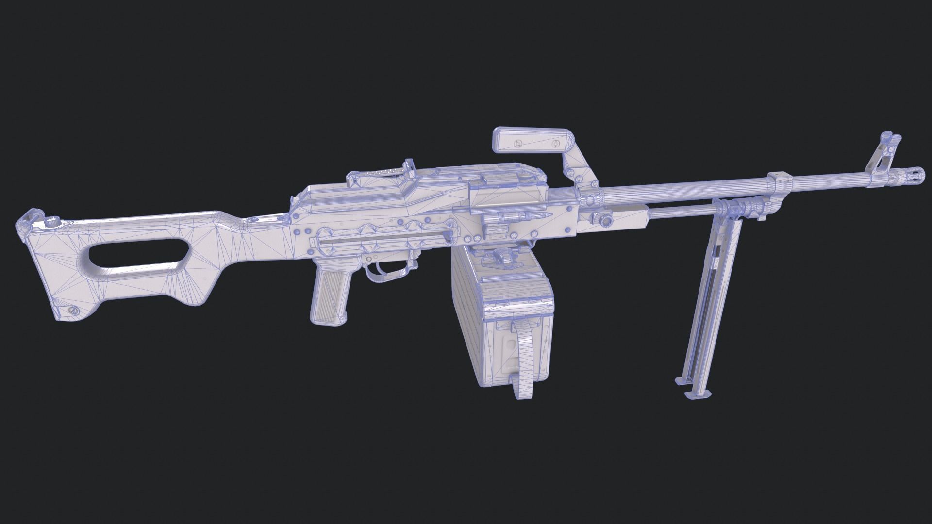 PKM Machine Gun Game Ready Low-poly 3D model_20