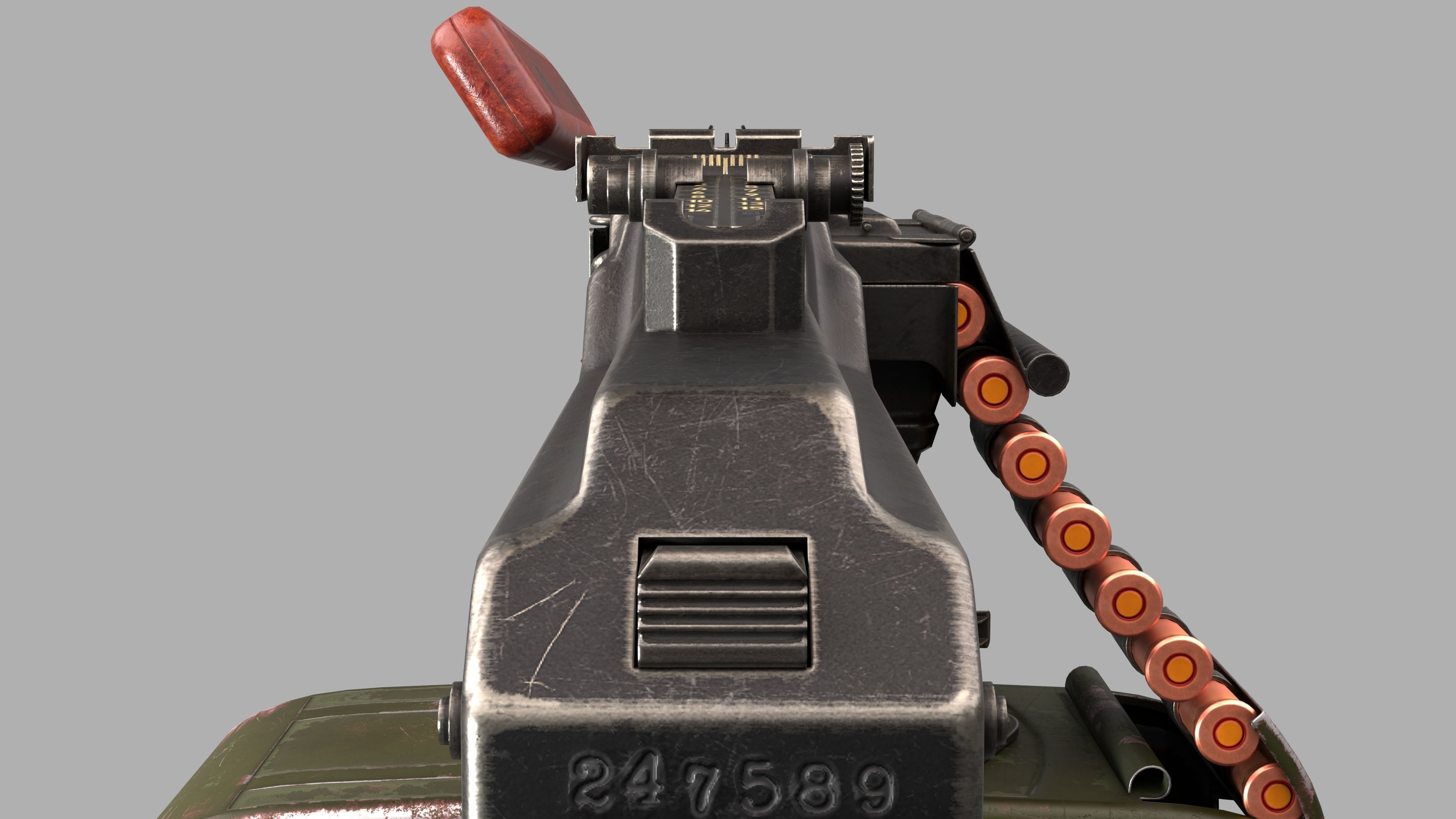 PKM Machine Gun Game Ready Low-poly 3D model_6