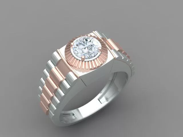 Diamond Men Rolex Ring Watch strap for Two tone and Single tone 3D print model