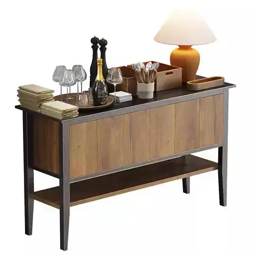 Waiter station for restaurant or cafe with items