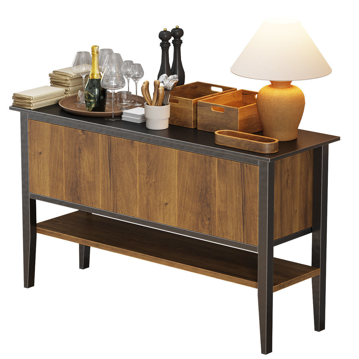 Waiter station for restaurant or cafe with items 3D model_1