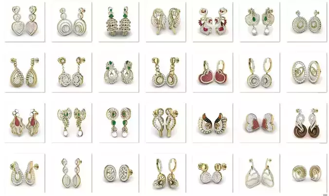 42 Diamond Earrings 1 Render 3dm details