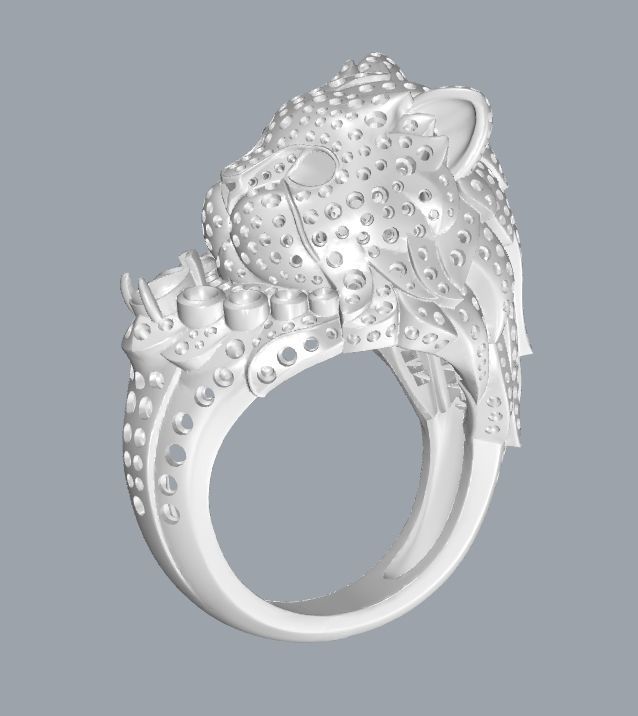 cat ring with diamonds 3D print model_1