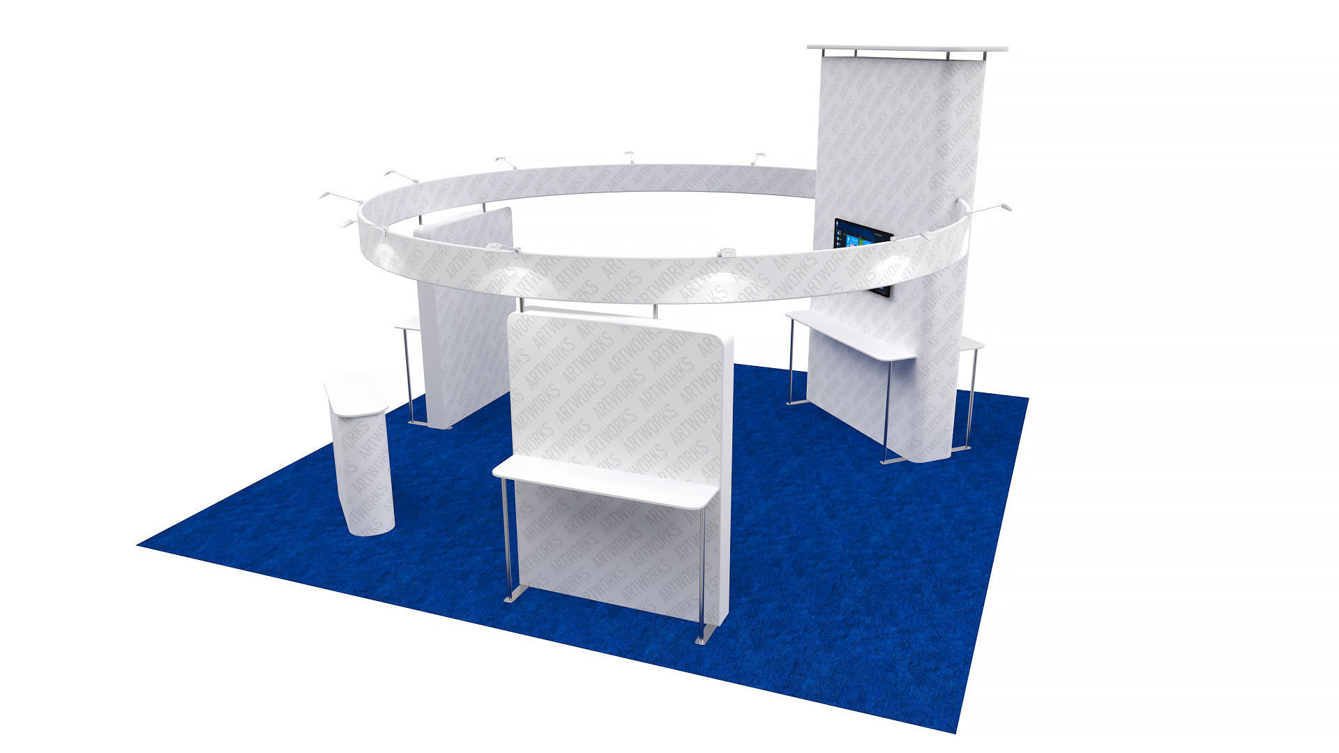 Exhibition booth 20x20ft 3DM023 3D model_5