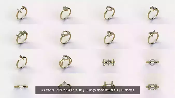 3D Model Collection 3D print italy 10 rings model tmtrmix01