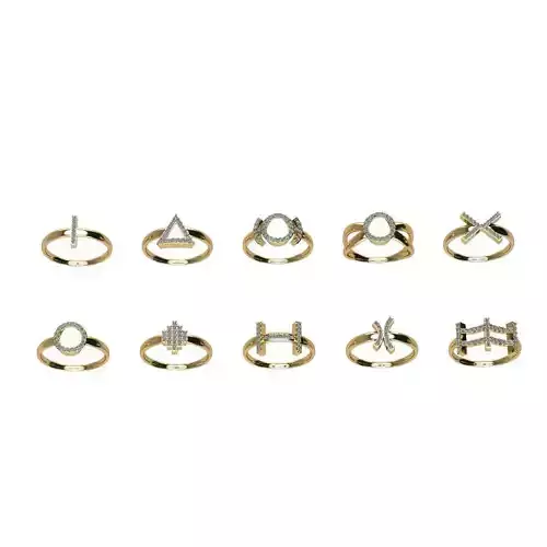 3D Model Collection 3D print italy 10 rings model tmtrmix01 