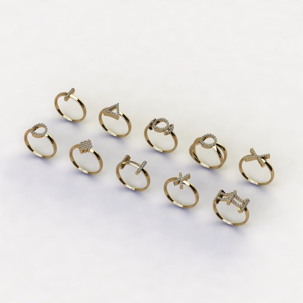 3D Model Collection 3D print italy 10 rings model tmtrmix01 _2