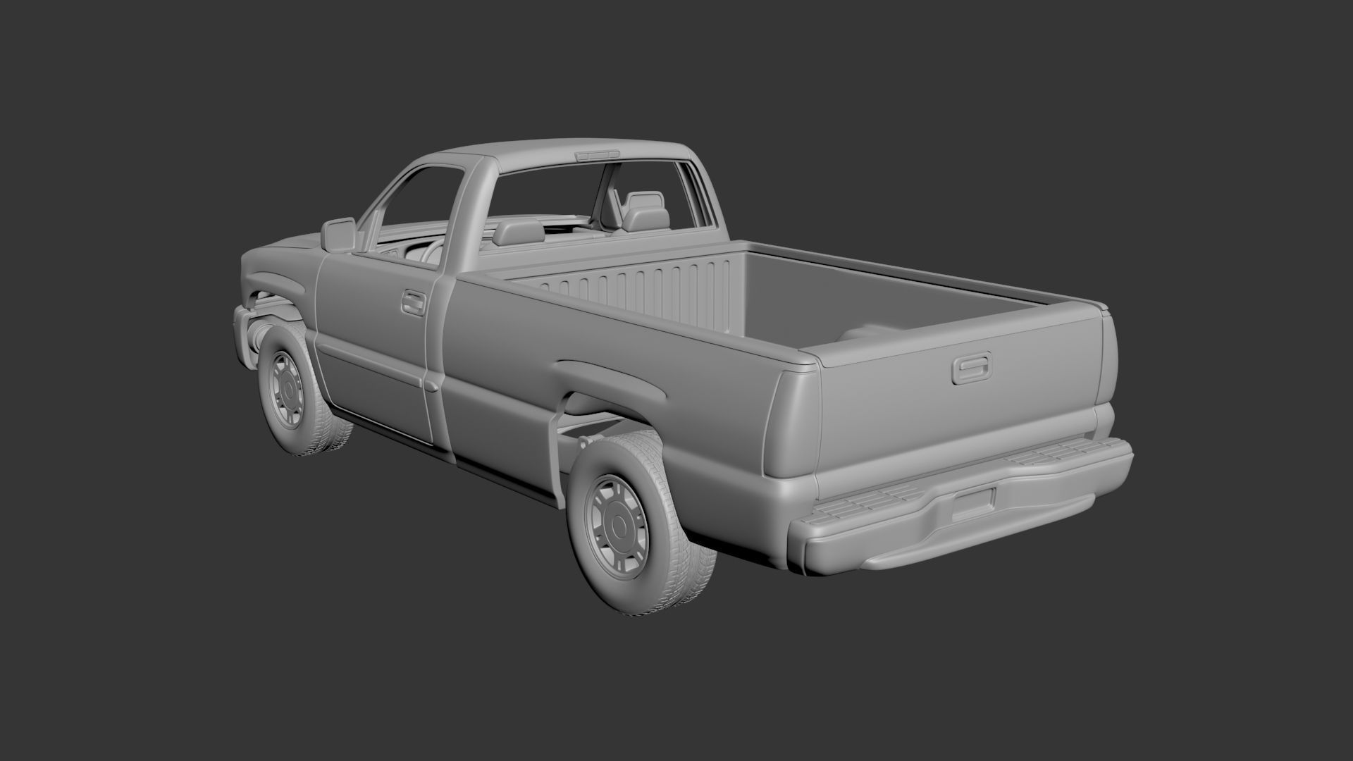 GMC Sierra Regular Cab 2003  3D print model_2