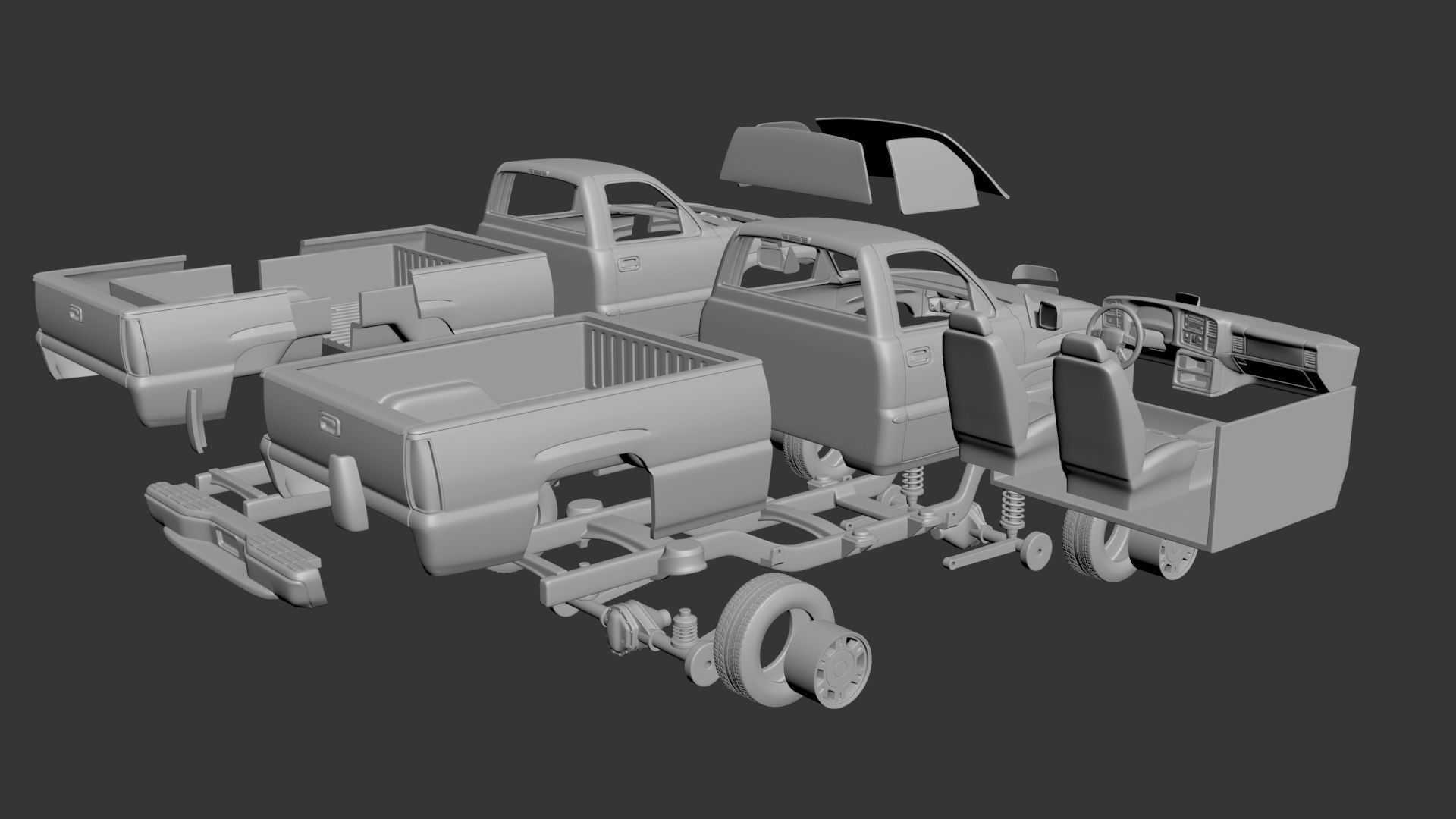 GMC Sierra Regular Cab 2003  3D print model_9