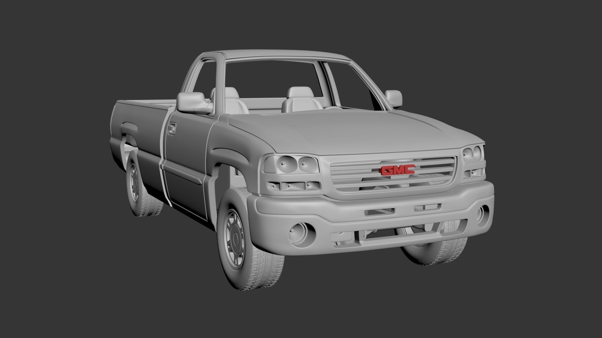 GMC Sierra Regular Cab 2003  3D print model_6