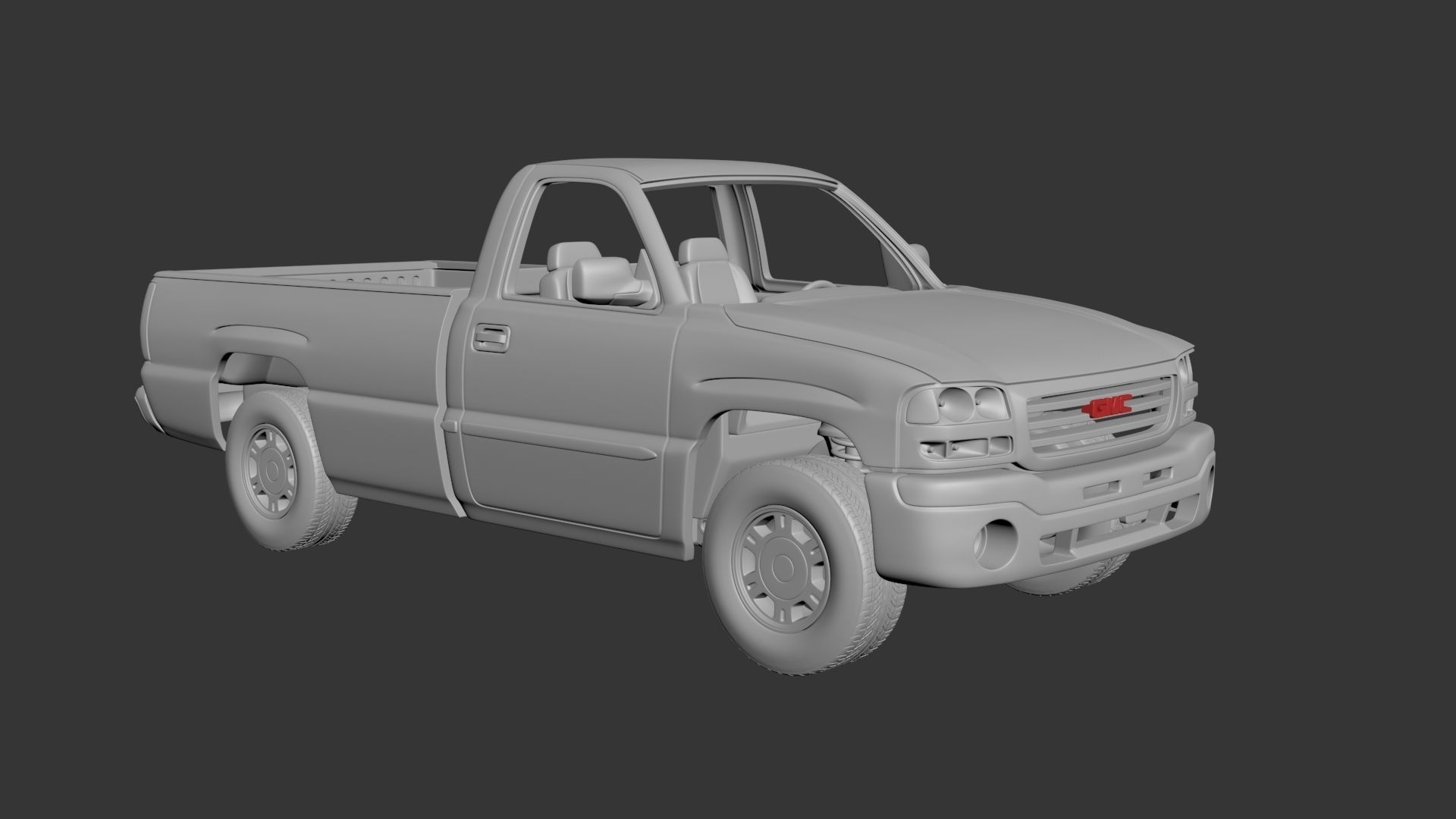 GMC Sierra Regular Cab 2003  3D print model_5