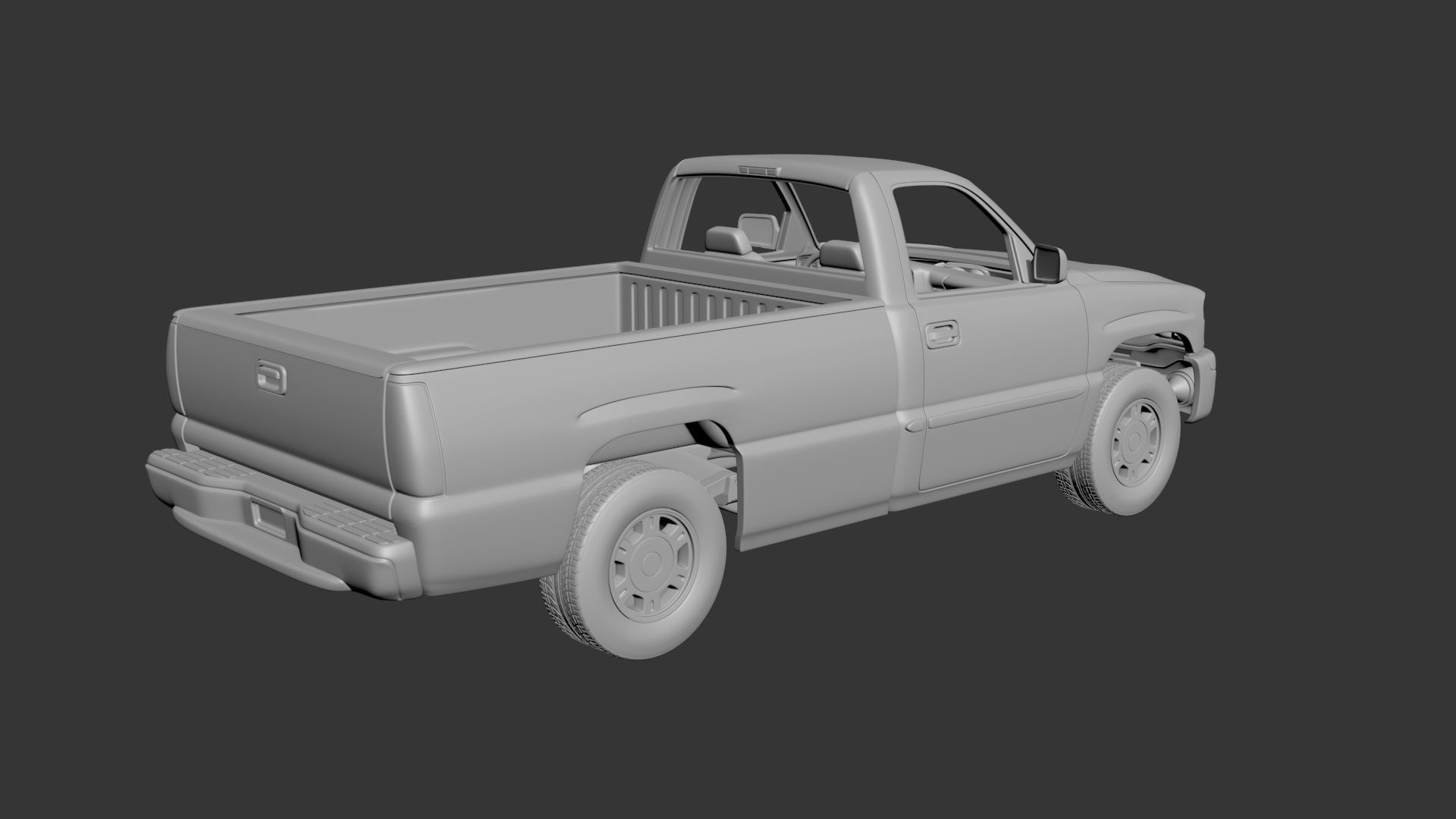 GMC Sierra Regular Cab 2003  3D print model_4