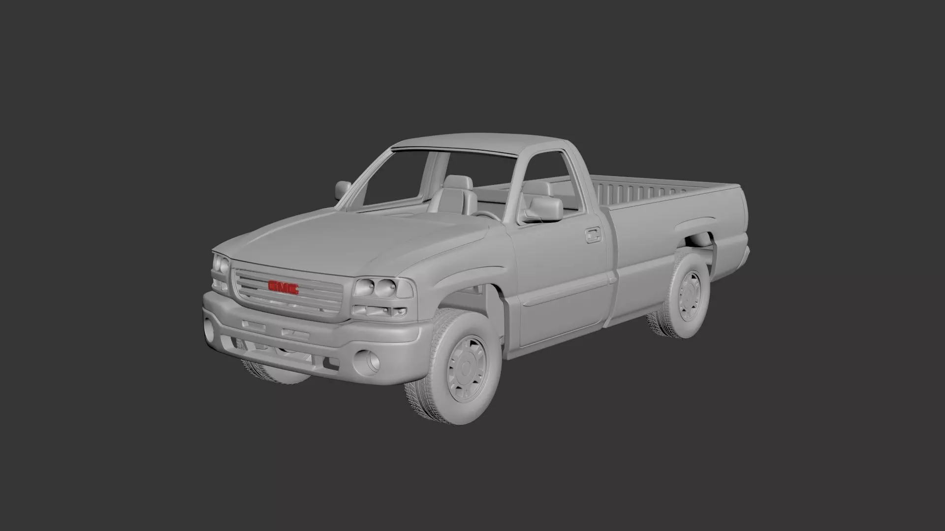 GMC Sierra Regular Cab 2003  3D print model_0