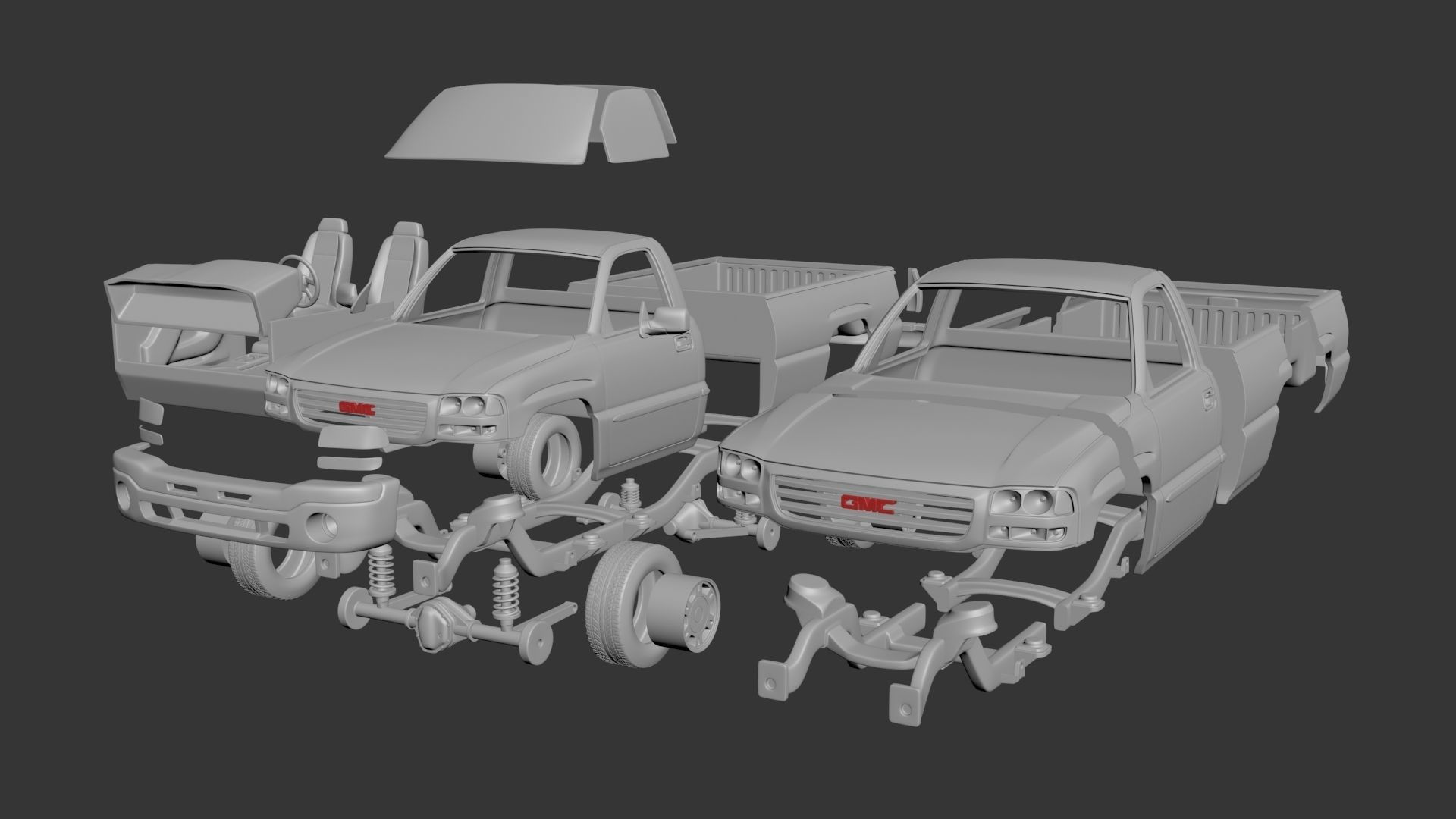 GMC Sierra Regular Cab 2003  3D print model_7
