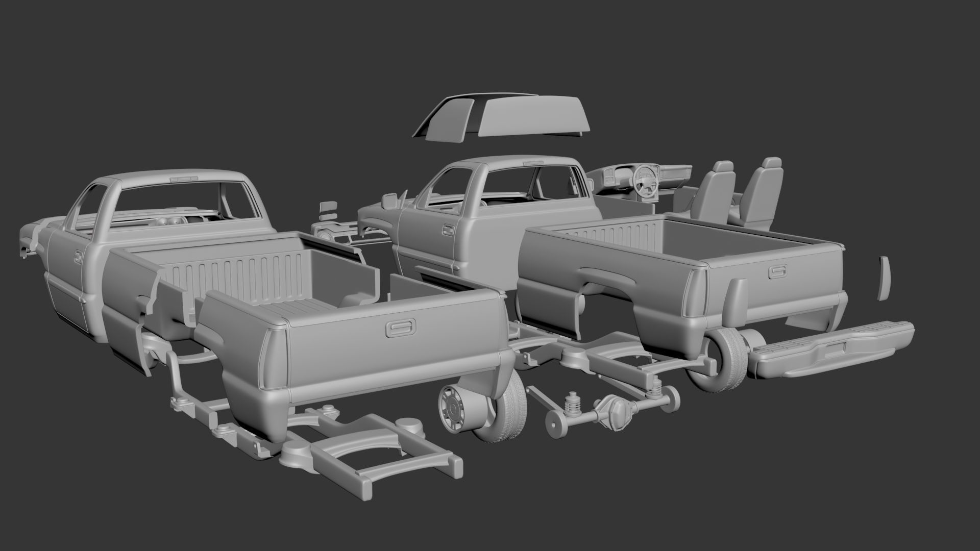 GMC Sierra Regular Cab 2003  3D print model_8