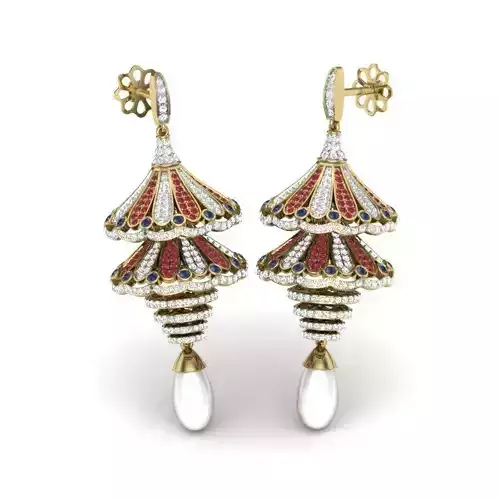 Women Earrings 3dm 1render detail