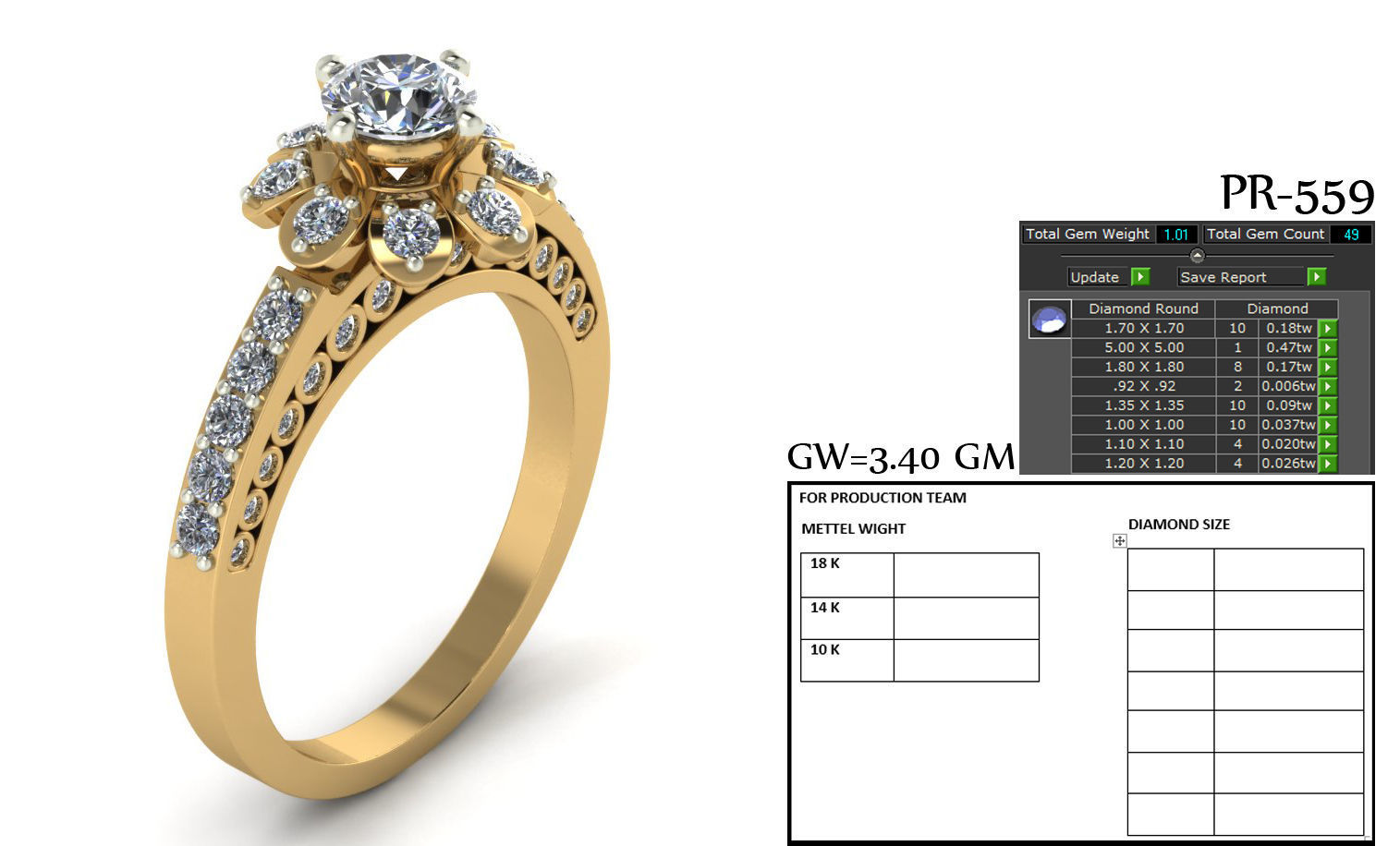 Women diamond ring 3dm 1render detail 3D print model_1