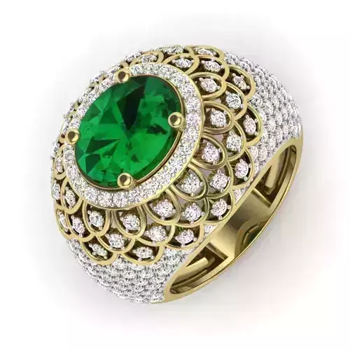 Women cocktail diamond ring 3dm 1render detail