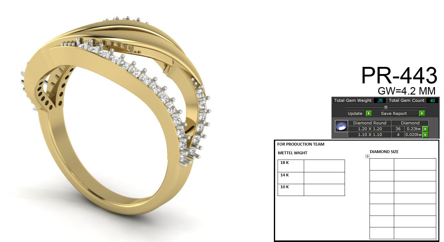 Women diamond ring 3dm 1render detail 3D print model_1