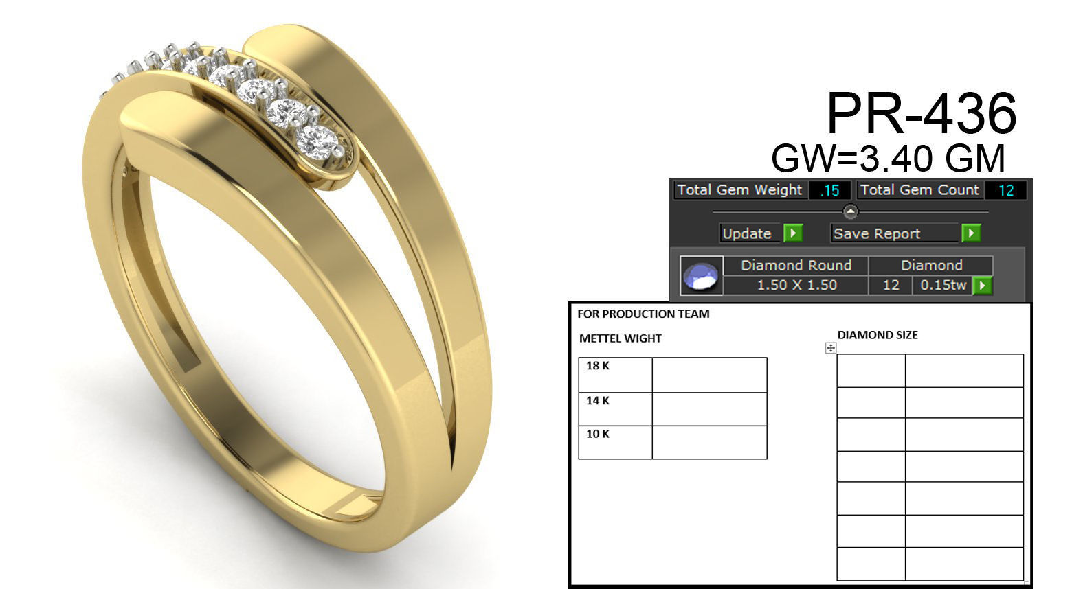 Women diamond ring 3dm 1render detail 3D print model_1