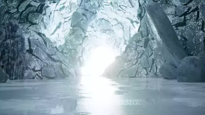 Frozen Cave Low-poly 3D model