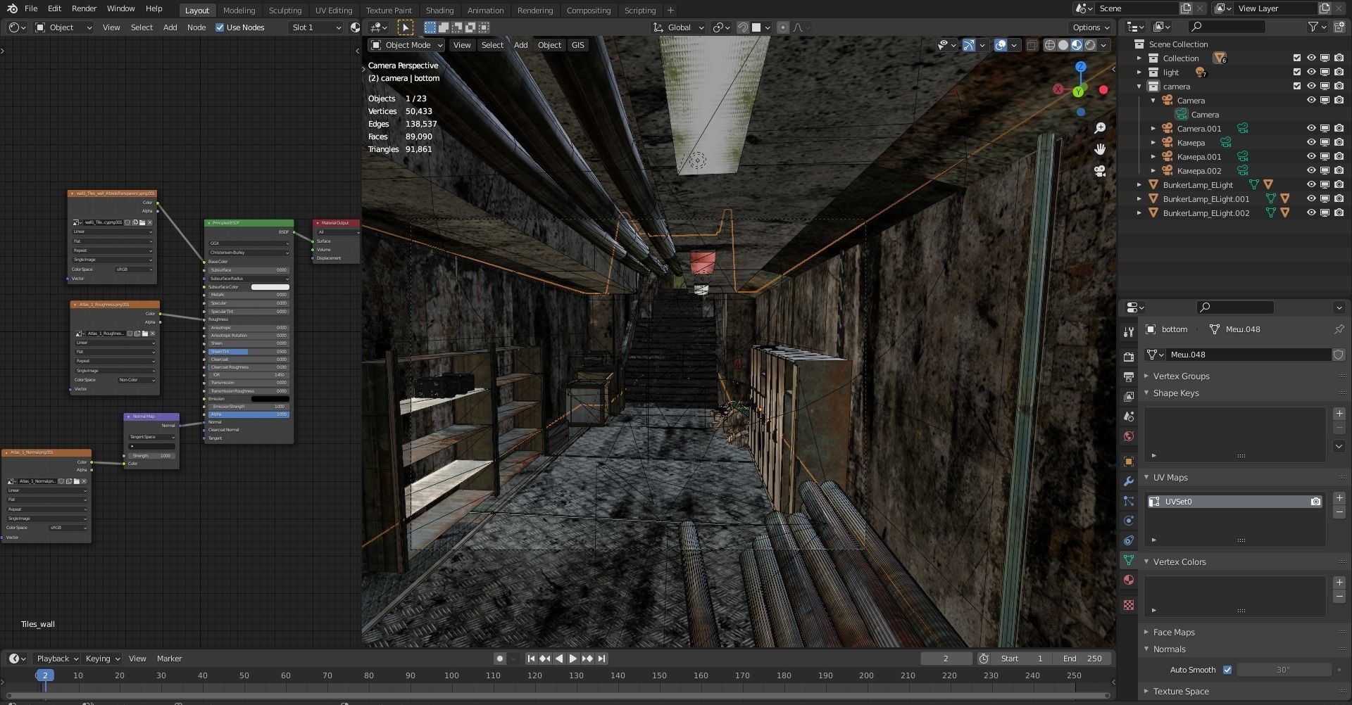 Environment  corridor scene for export in Unity3D and VR   Low-poly 3D model_10