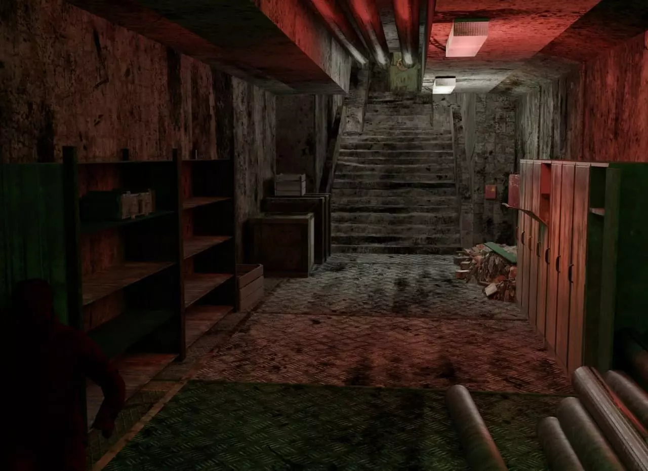 Environment  corridor scene for export in Unity3D and VR   Low-poly 3D model_0