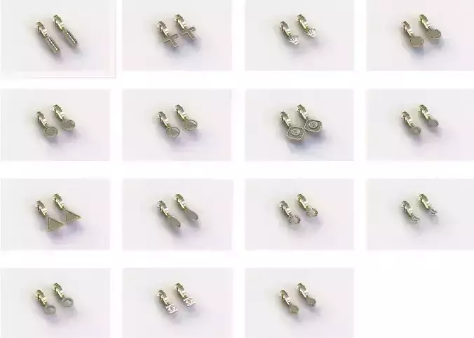 engagement earrings 3D Model Collection 3D print model tmtrmix02