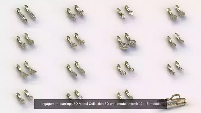 engagement earrings 3D Model Collection 3D print model tmtrmix02