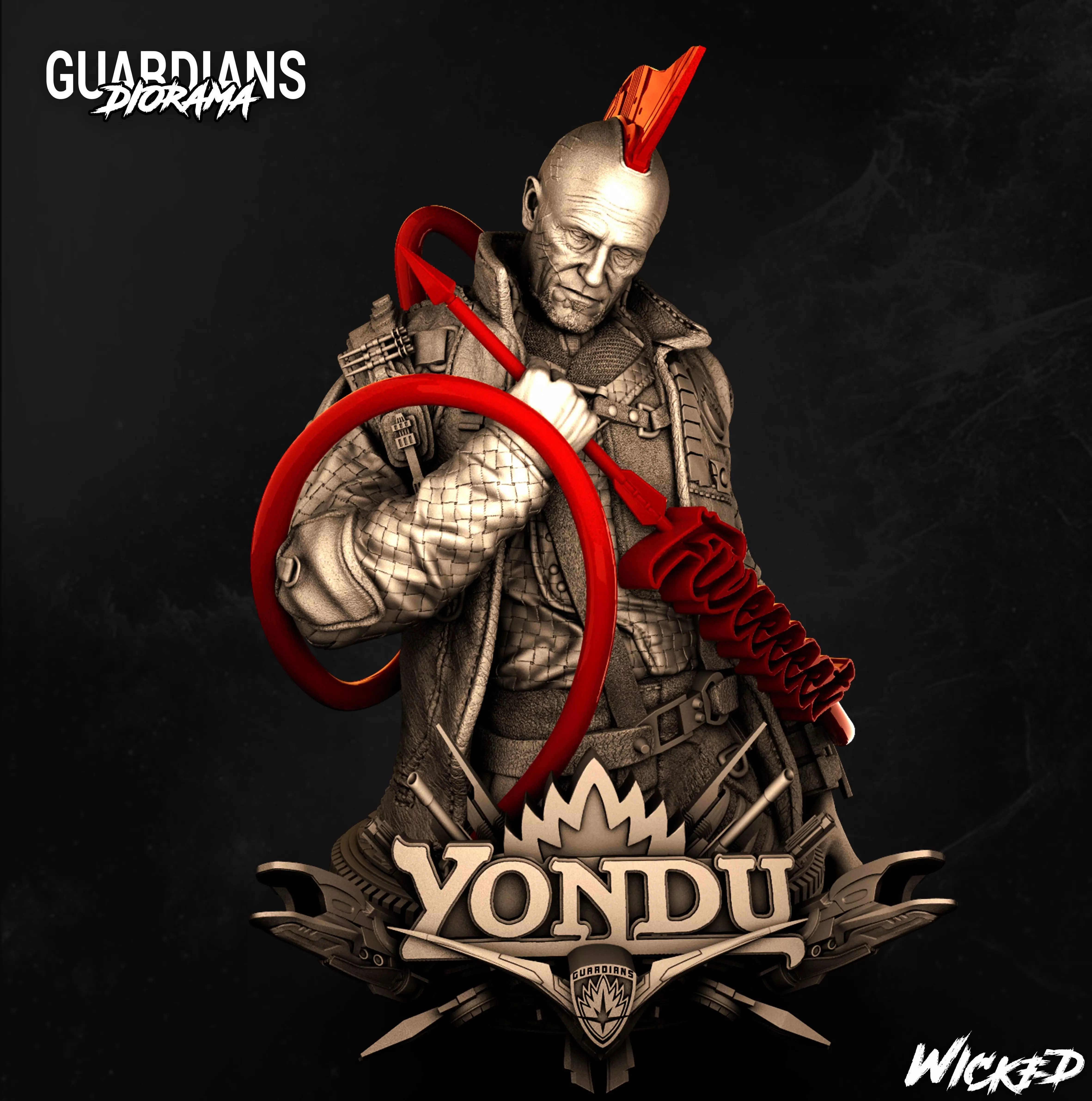 Wicked Marvel Yondu Bust Tested and ready for 3d printing 3D print model_0