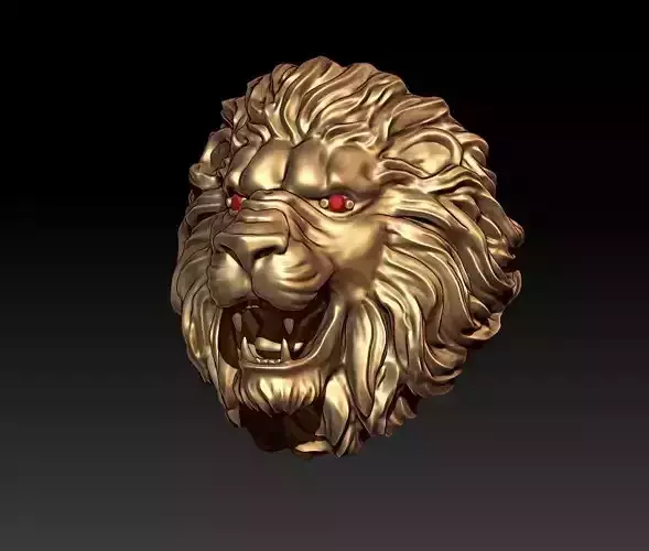 Lion ring eye gem 3D print model