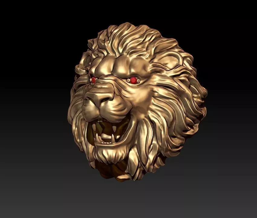 Lion ring eye gem 3D print model_0