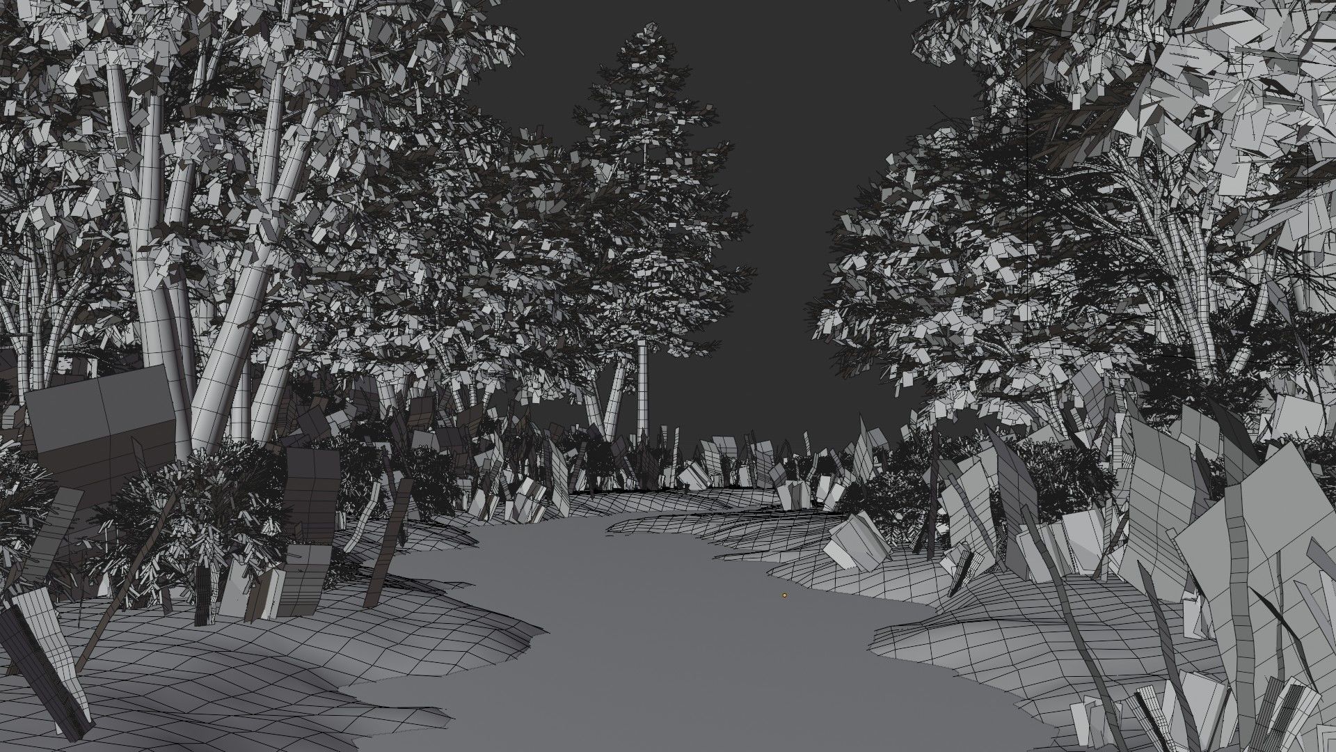 river in woods 3D model_11