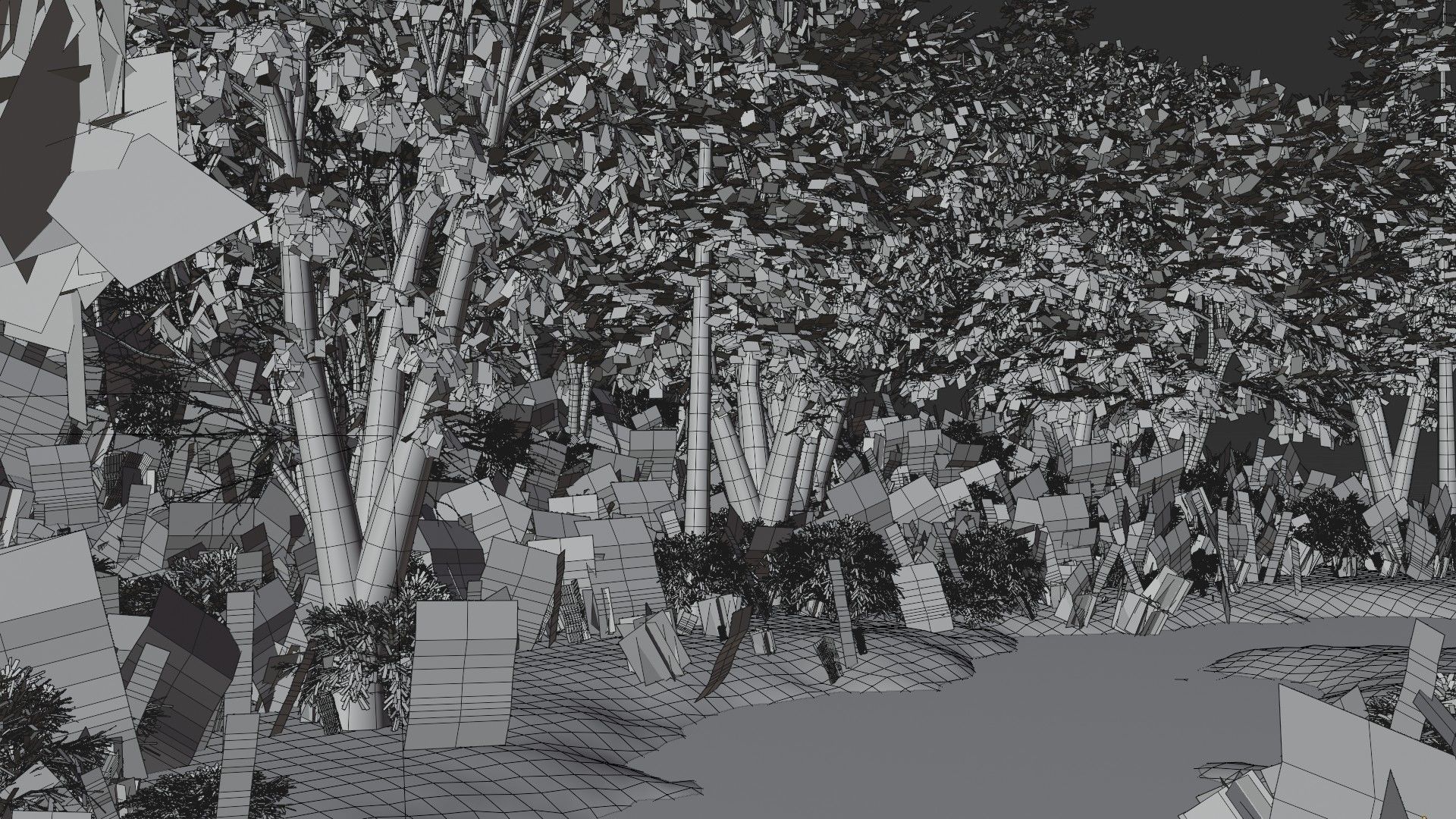 river in woods 3D model_12