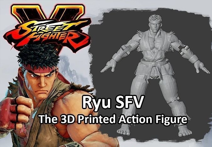 Ryu SFV Articulated Action Figure 3D print model